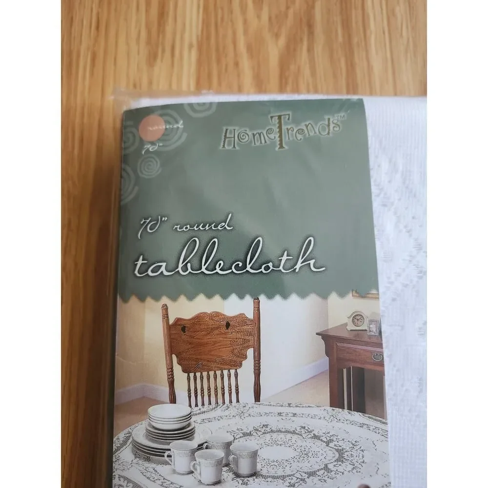 White Lace Round Tablecloth - Unbranded